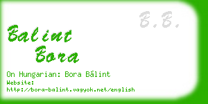 balint bora business card