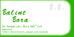 balint bora business card